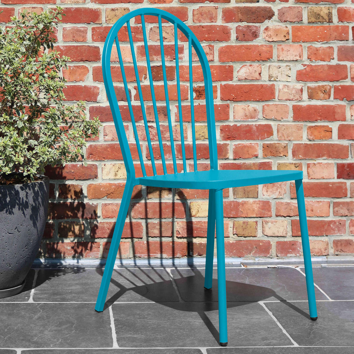 GARTENSTUHL, Blau - Blau, Metall (57/94/53cm) - Oviala