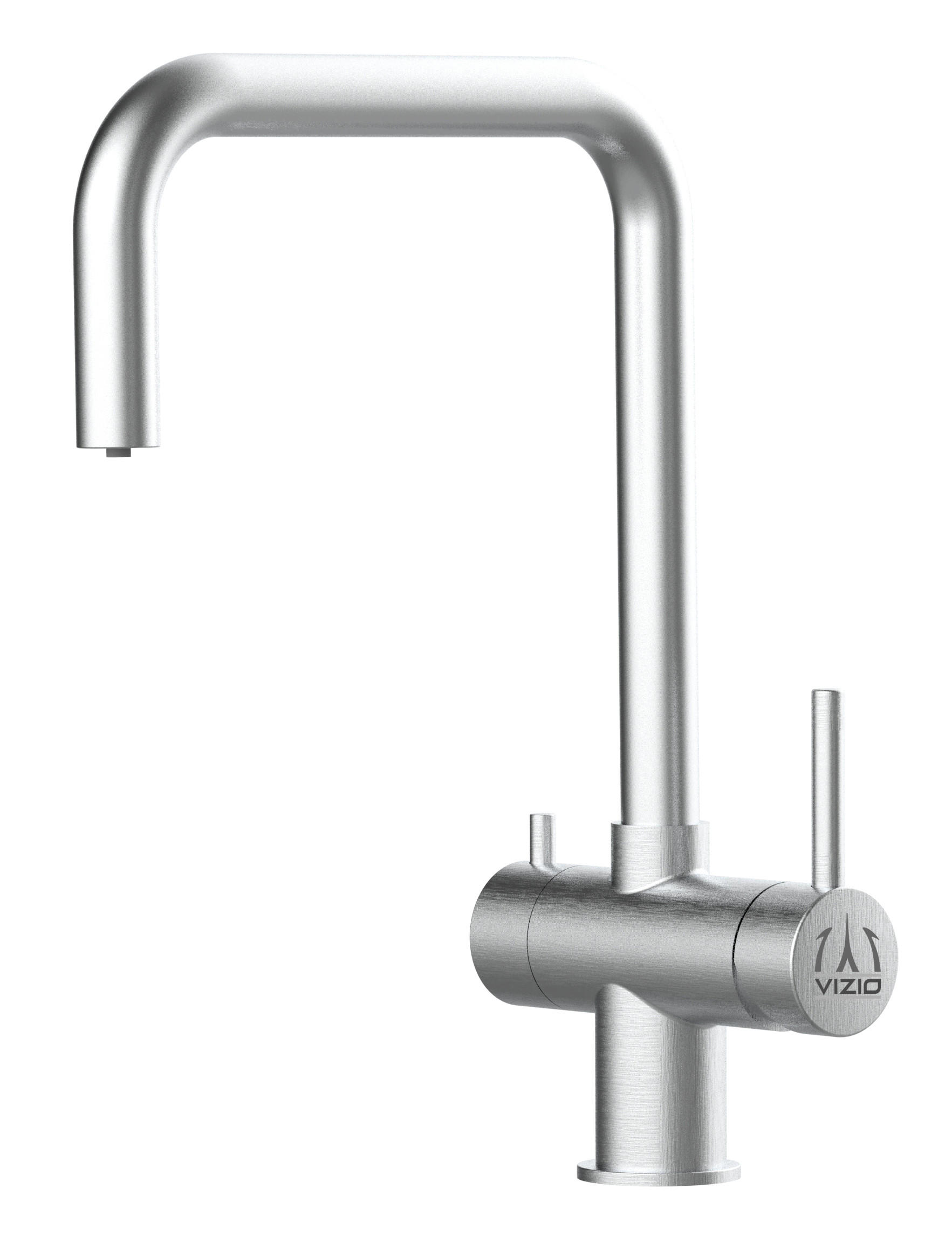 3-WEGE-KÜCHENARMATUR, Edelstahl Massiv aus Chirurgenstahl, Gebürstet, 360° schwenkbar - Edelstahlfarben, Metall (22/37/22cm) - VIZIO