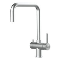 3-WEGE-KÜCHENARMATUR, Edelstahl Massiv aus Chirurgenstahl, Gebürstet, 360° schwenkbar - Edelstahlfarben, Metall (22/37/22cm) - VIZIO