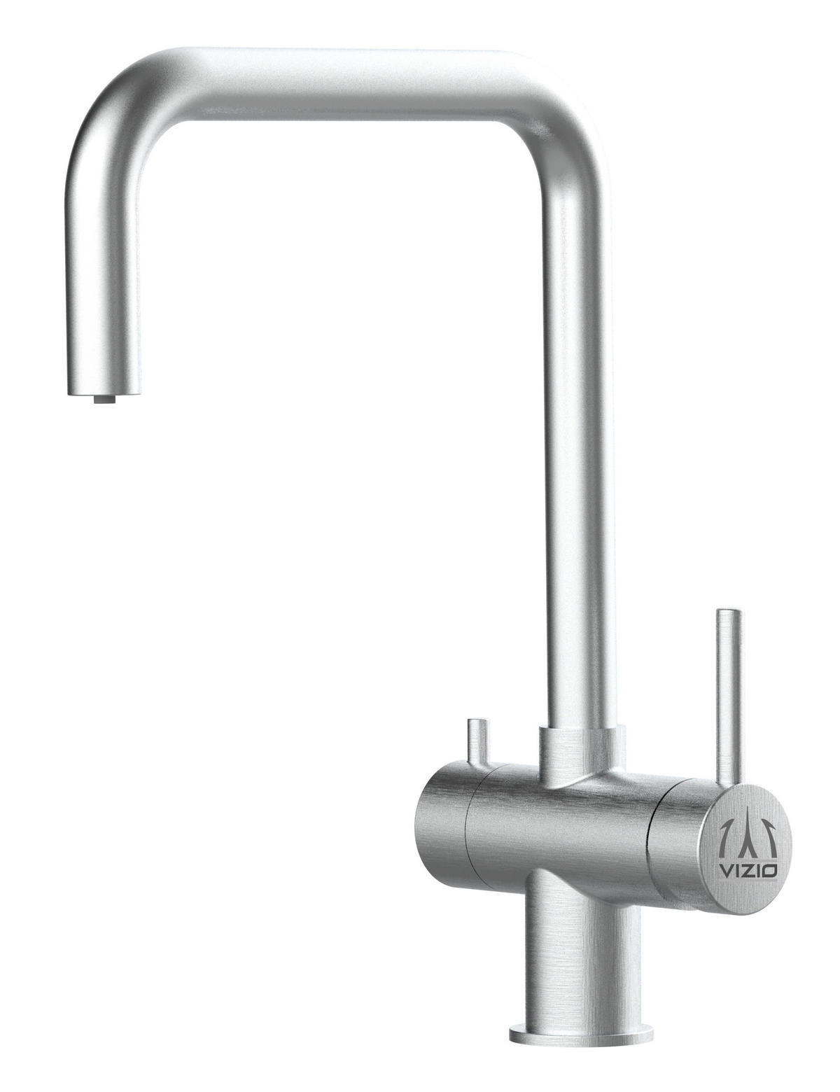 3-WEGE-KÜCHENARMATUR, Edelstahl Massiv aus Chirurgenstahl, Gebürstet, 360° schwenkbar - Edelstahlfarben, Metall (22/37/22cm) - VIZIO