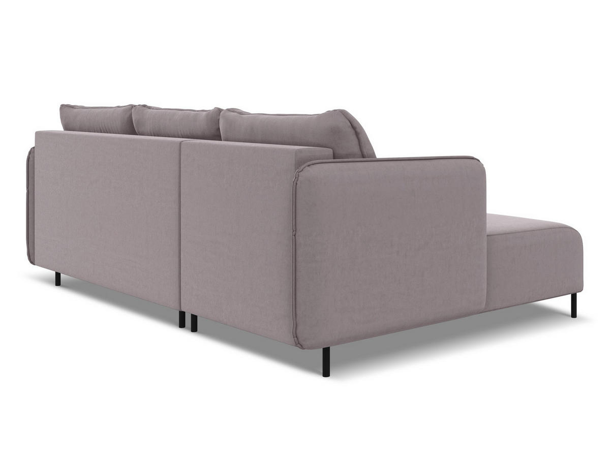 ECKSOFA mit Schlaffunktion Samt Stoff Violett - Lila/Flieder, Holz/Textil (162/236cm) - Makamii