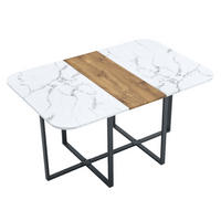 ESSTISCH in Naturholzoptik mit schwarzem Metallgestell aus MDF,153/100/79 cm - Braun, Holzwerkstoff (153/100/79cm) - Flora Grace
