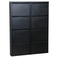 SCHUHKIPPER schwarz - Schwarz, Holzwerkstoff (101/140/16cm) - ebuy24