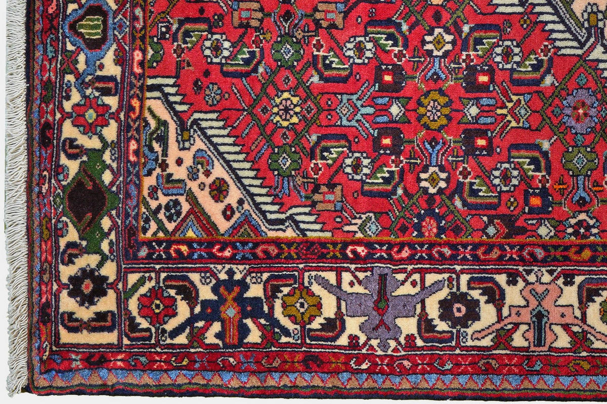 ORIENTTEPPICH handgeknüpft Assadabad Rot 198/121 cm Schurwolle - Rot, Textil (121/198cm) - Looma