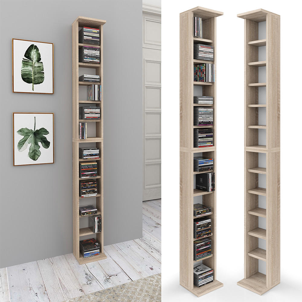 CD-REGAL Sonoma 21 x 183.6 cm Groß - Sonoma Eiche, Holzwerkstoff (21/183.6/20cm) - Vicco