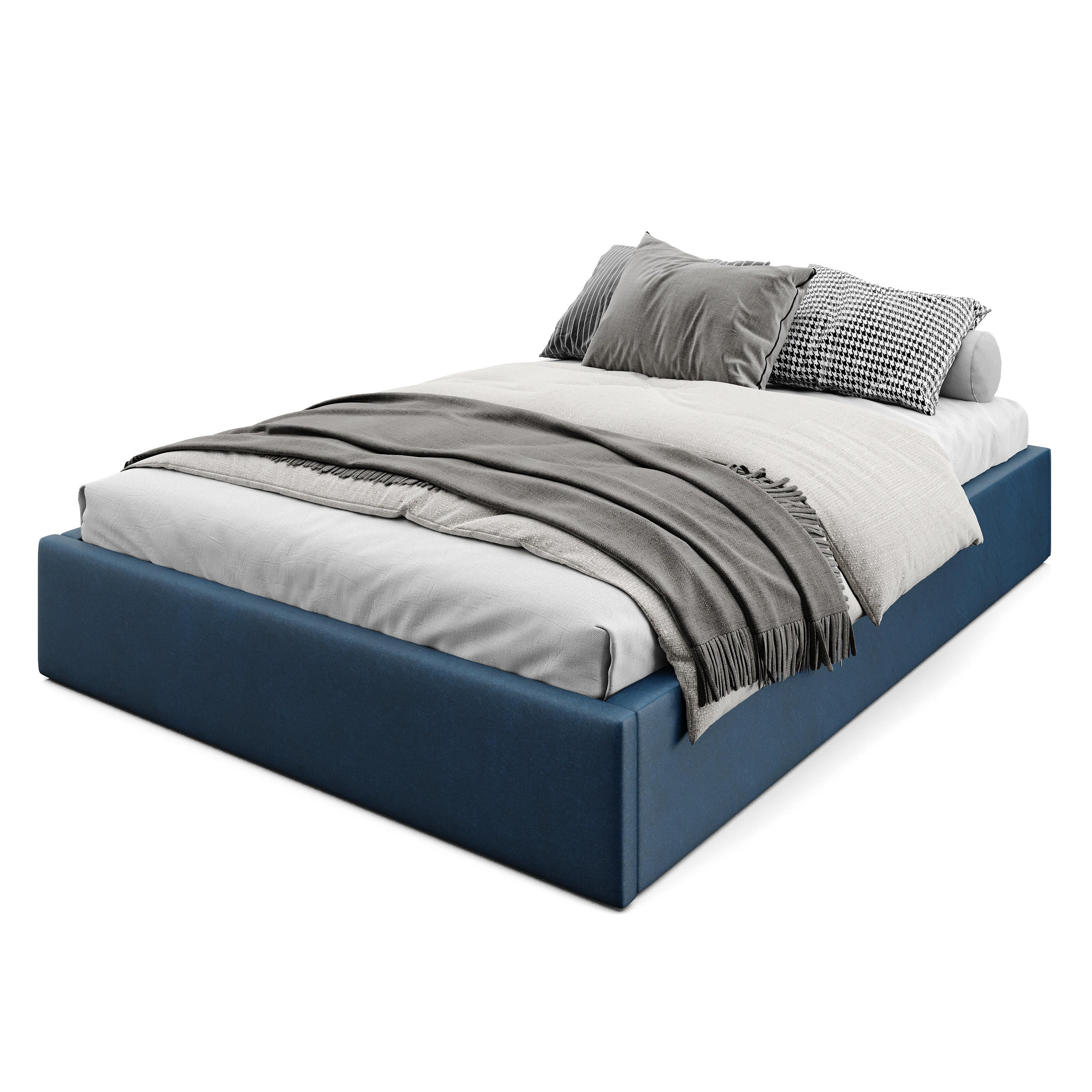POLSTERBETT 140x200cm Bett mit Stauraum Lattenrost Dunkelblau - Dunkelblau, Holz/Holzwerkstoff (140/200cm) - Muralo