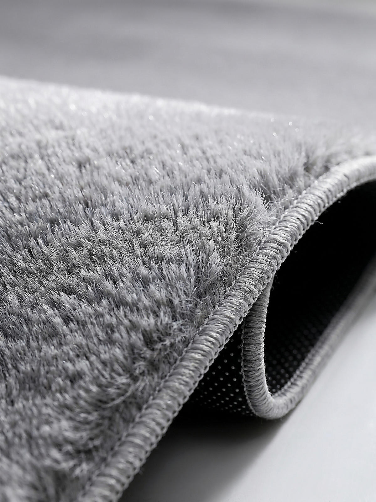 KURZFLORTEPPICH Antirutsch Uni DOUBS Polyester Grau 160 x 220 cm - Grau, Textil (160/220cm) - KADIMA DESIGN