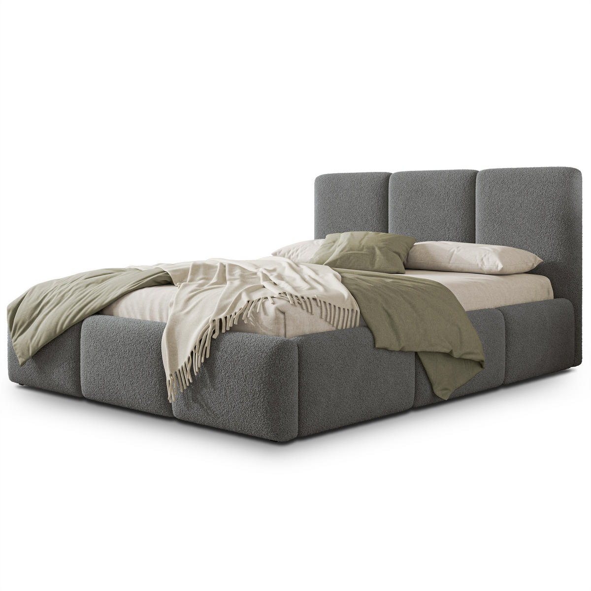 ČALOUNĚNÁ Postel ARSIL 180x200 cm Šedá - šedá, kompozitní dřevo/textil (180/200cm) - MASSENO