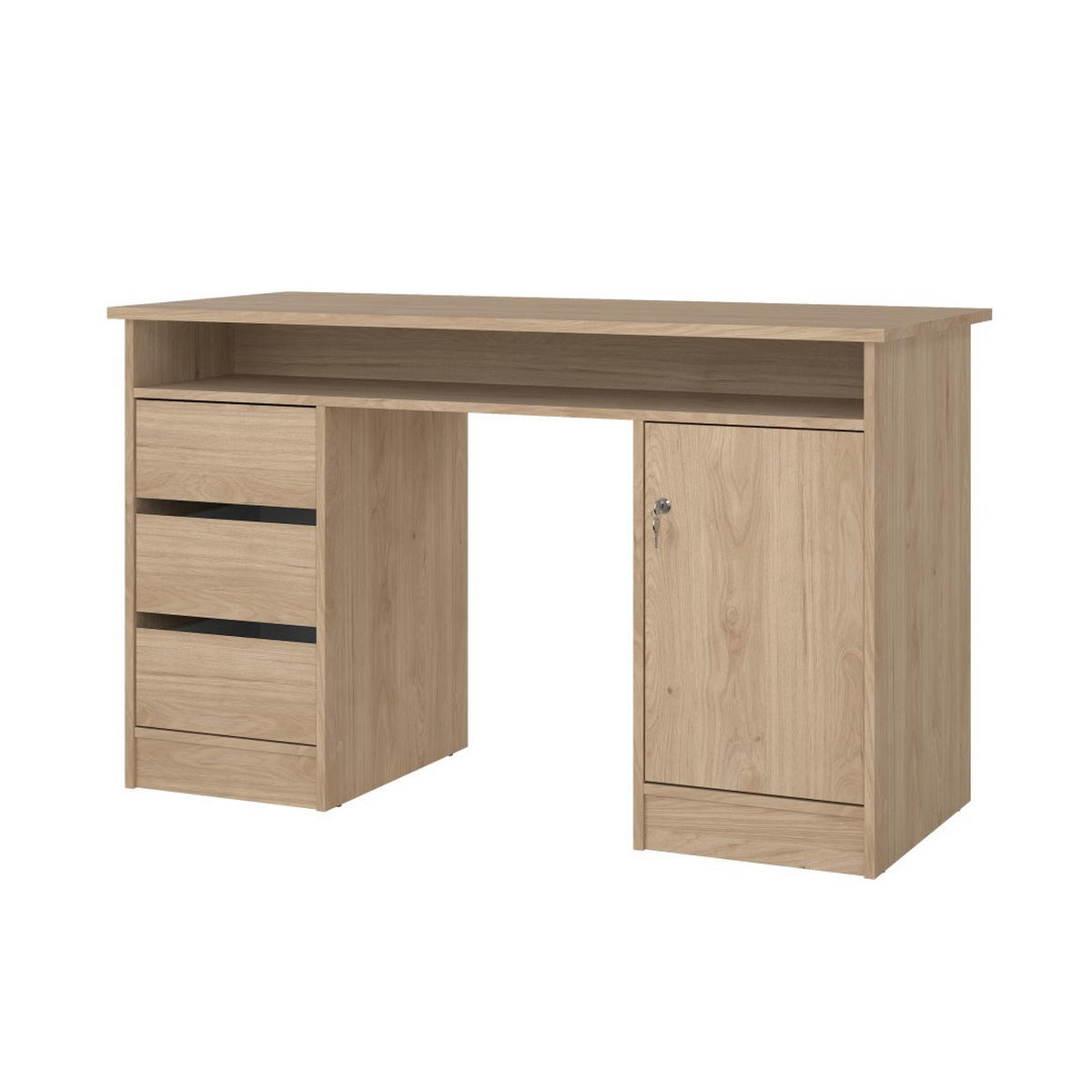 SCHREIBTISCH, FunctionPlus, Nussbaum, Holzwerkstoff, 126 x 55 x 76 cm - Nussbaumfarben, Holzwerkstoff (55/126/76cm) - ebuy24