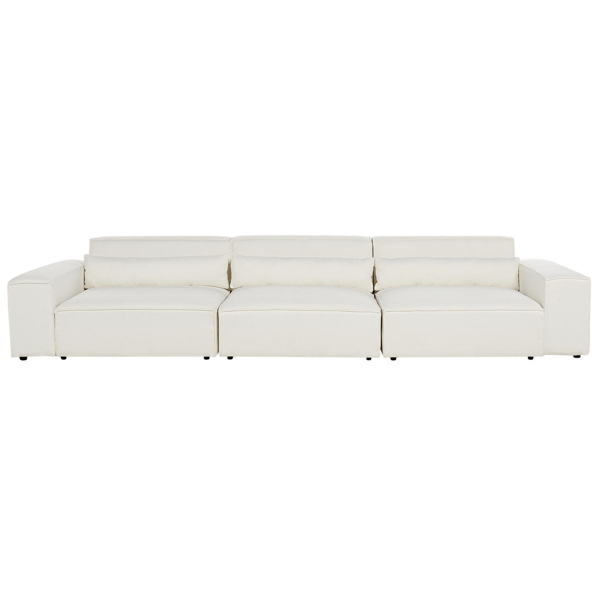 3-SITZER-SOFA Bouclé cremeweiß Hellnar - Weiß, Textil (364/70/126cm) - Beliani