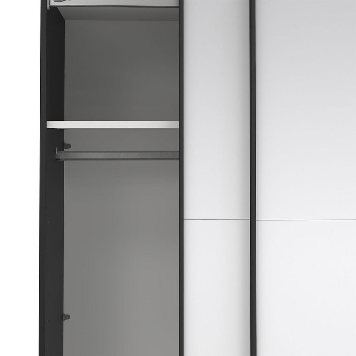 SCHIEBETÜRENSCHRANK, Catania, Schwarz, Holzwerkstoff, 179 x 67 x 201 cm - Schwarz, Holzwerkstoff (179/201/67cm) - ebuy24