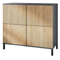 KOMMODE Rova Eiche Natur - Eichefarben, Holzwerkstoff (92.5/83.5/35cm) - Vladon