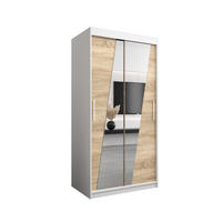 SCHWEBETÜRENSCHRANK 200/100/62 2-türig - Silberfarben/Weiß, Holz/Kunststoff (100/200/62cm) - Abiks Möbel