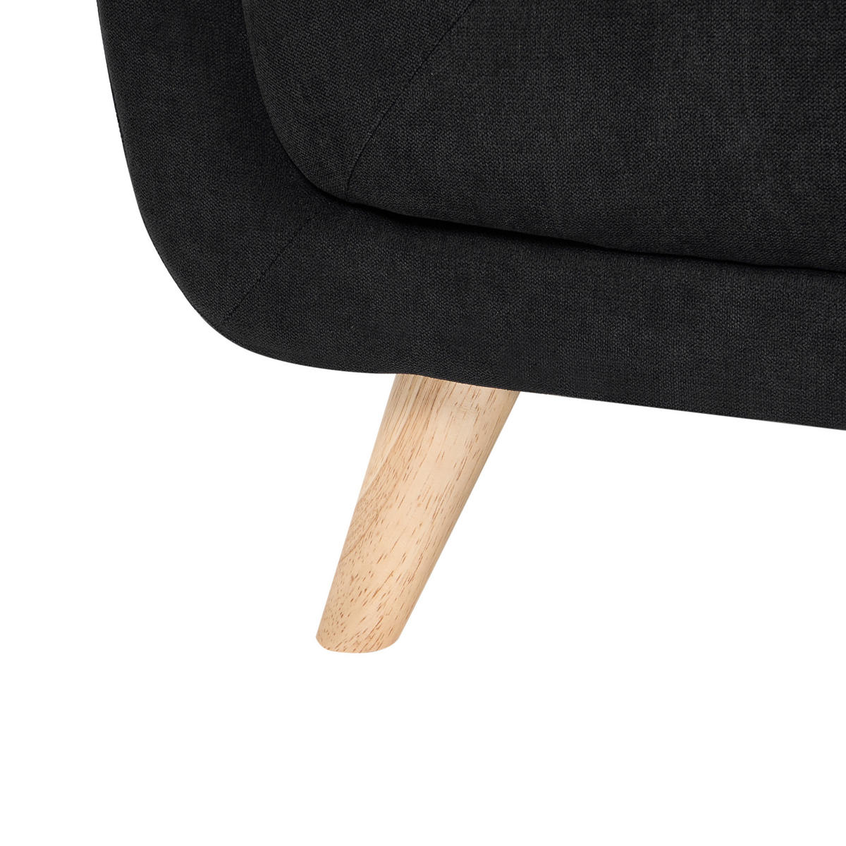 OTTOMANE Stoff Schwarz Habo - Hellbraun/Schwarz, Textil (134/42/60cm) - Beliani