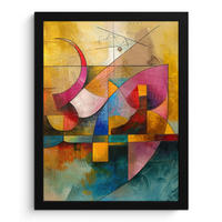 GERAHMTES BILD Kunst - Abstrakt - Modern 30x40 cm - Gelb, Papier (30/40cm) - MuchoWow