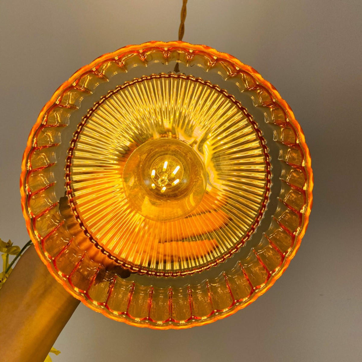 LED-HÄNGELEUCHTE Bernsteinfarben 4W 18/18/20-150 cm - Bernsteinfarben, Glas (18/18/20cm) - Authentics