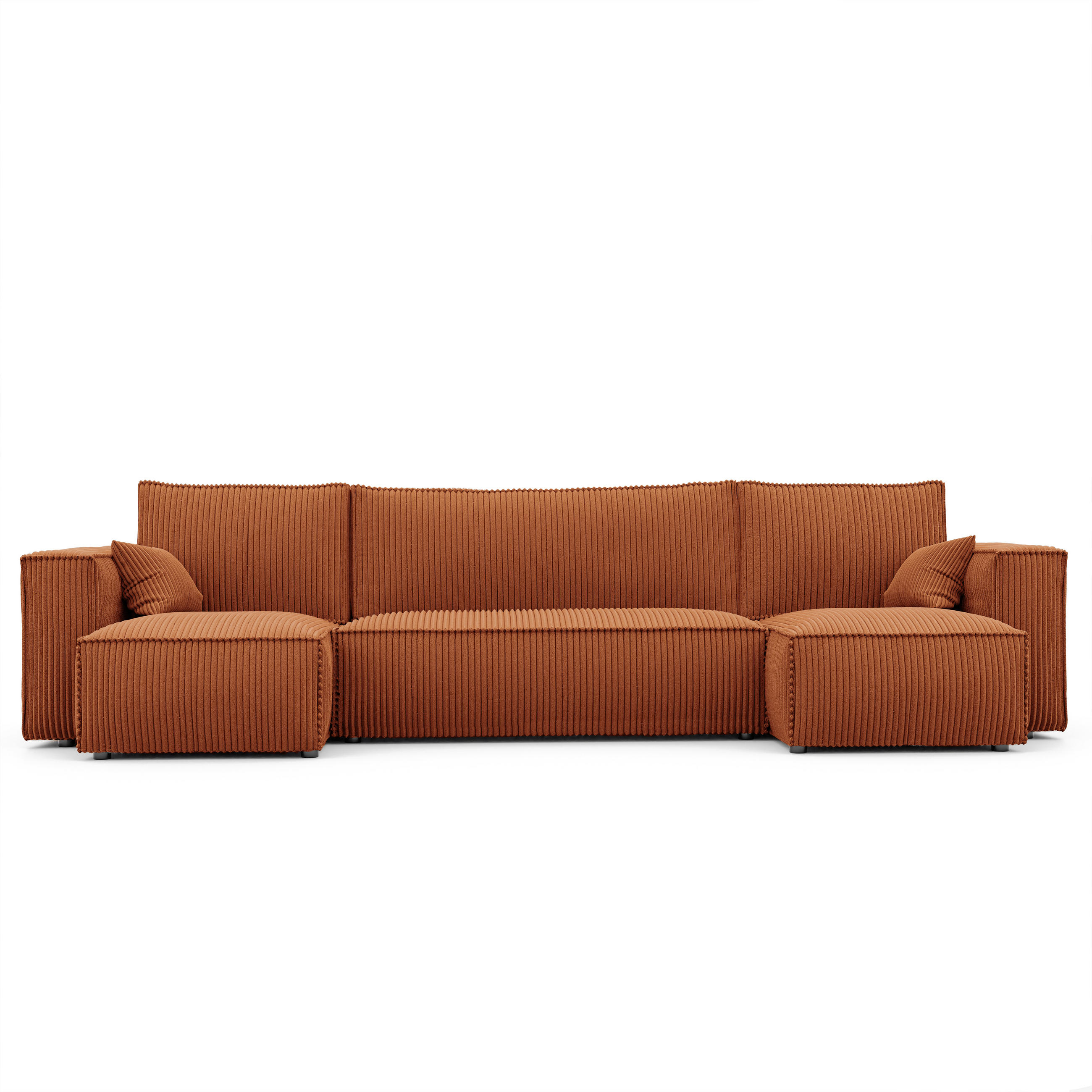 ECKSOFA mit Schlaffunktion und Bettkasten, Ziegelrot - Orange, Holzwerkstoff/Textil (312/145cm) - Idohome