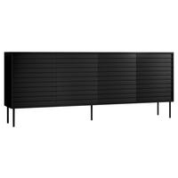 SIDEBOARD Cortina 200 4D - Schwarz, Holzwerkstoff/Metall (200/81/40cm) - MIRJAN24