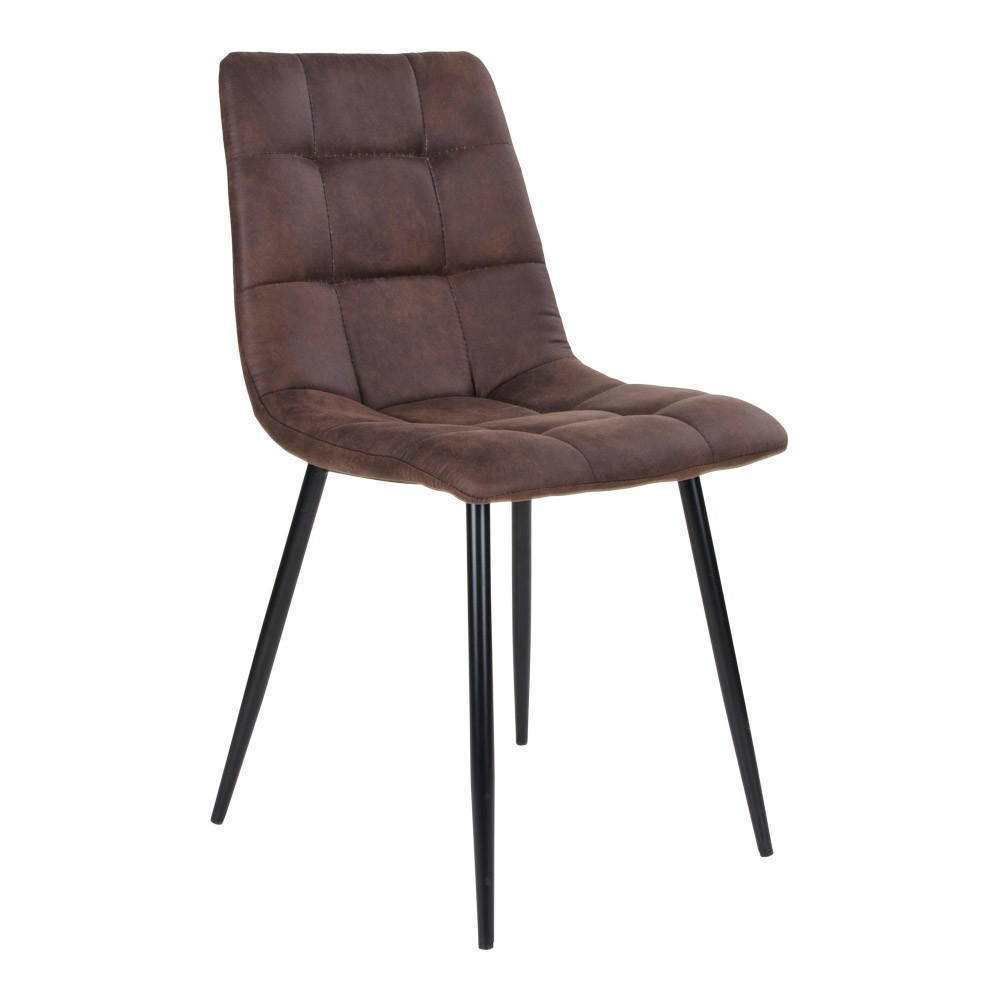 STUHL 2er-Set dunkelbraun mit schwarzen Beinen - Braun, Holzwerkstoff (44/86/55cm) - ebuy24