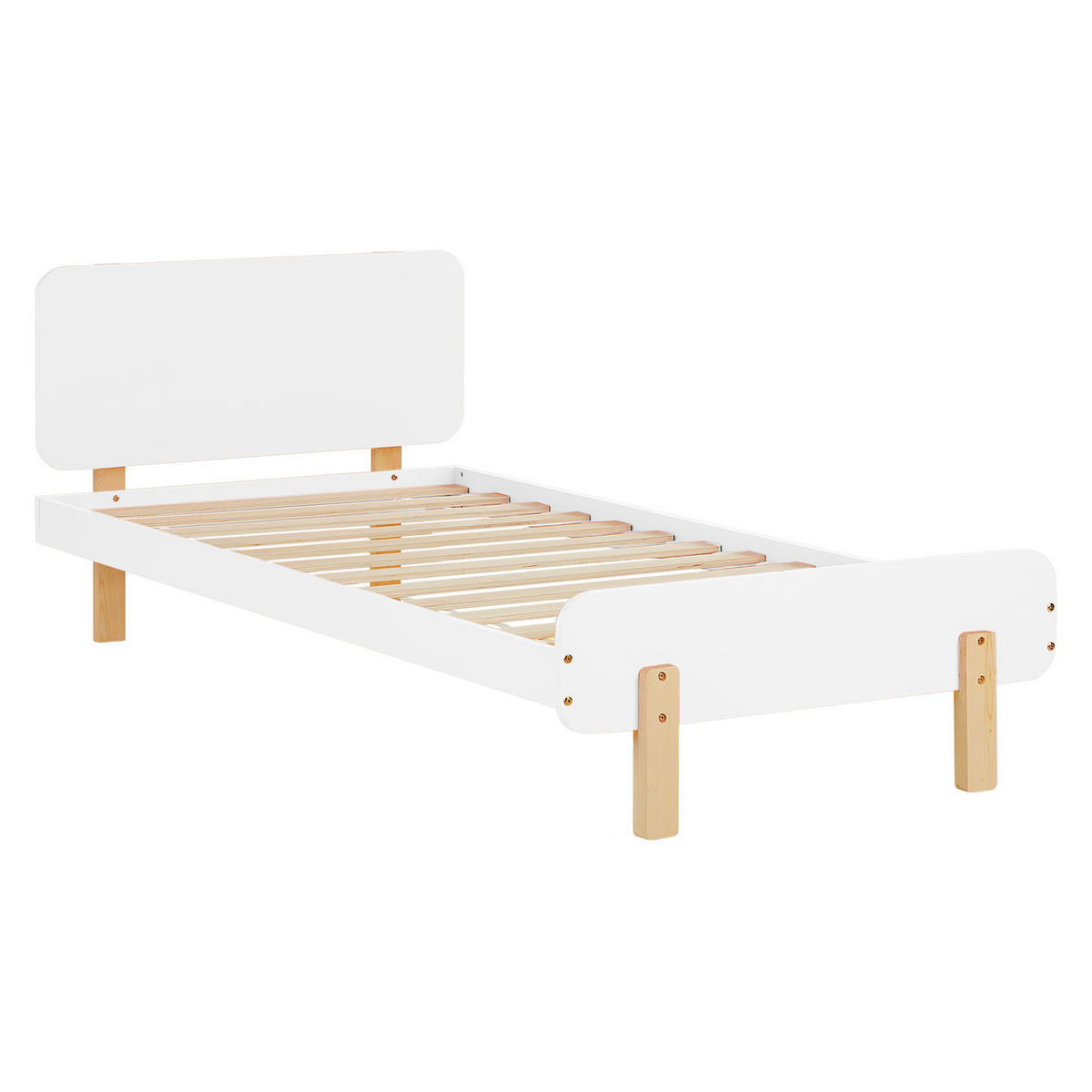 KINDERBETT Weiß 90/200 Lattenrost Matratze - Weiß, Holz (95/77/209cm) - Homestyle4u