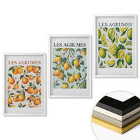 WANDBILDER 3er-Set - 40x60 cm Weißer Rahmen - Fruchtige Zitrus-Pastellmuster - Weiß, Kunststoff (40/60cm) - ArtPrintCave