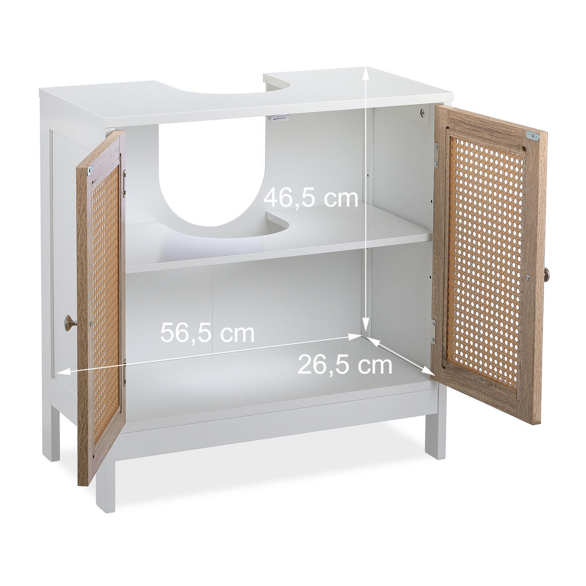 WASCHBECKENUNTERSCHRANK - Multicolor, Holzwerkstoff/Kunststoff (60/61.5/30cm) - Relaxdays