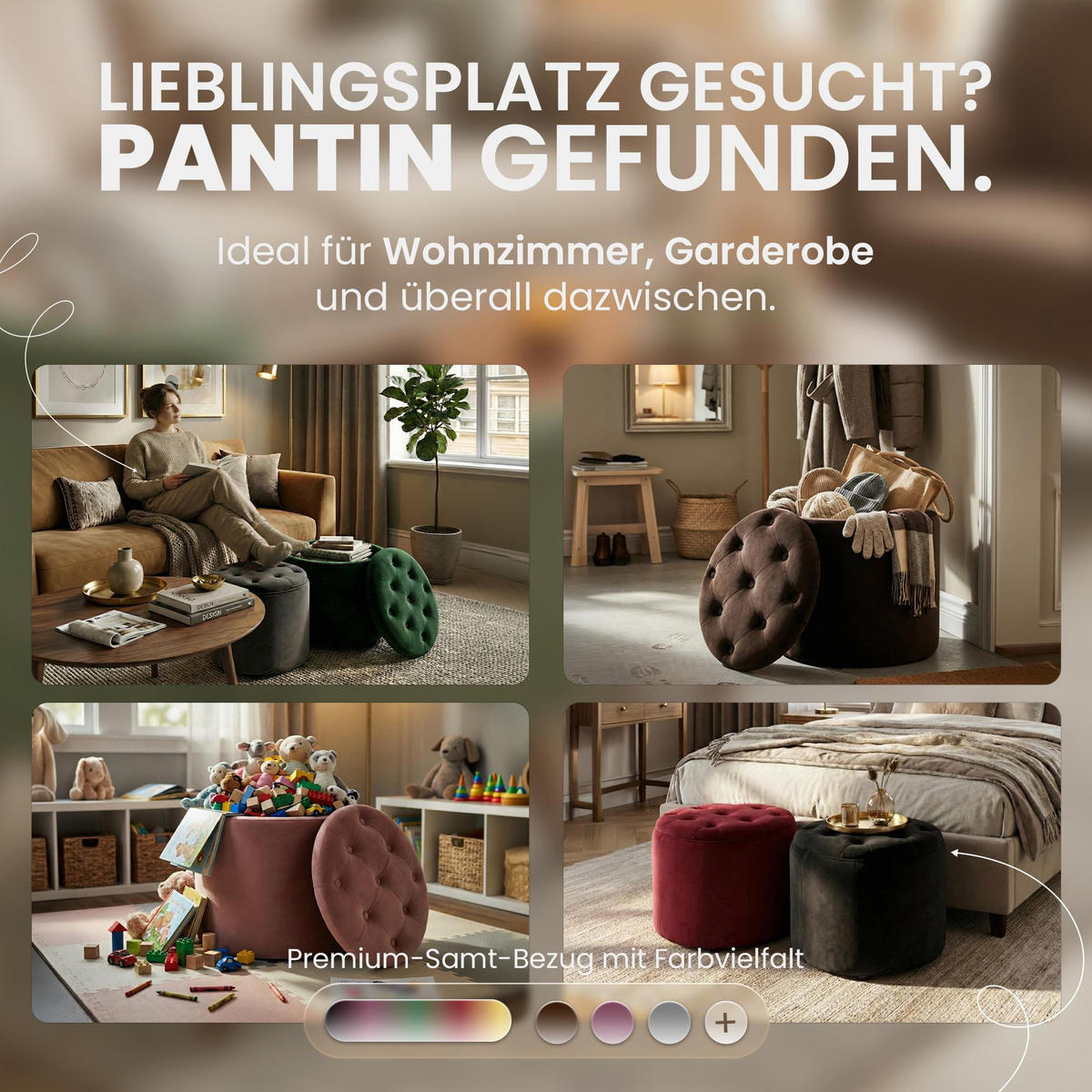 SITZWÜRFEL Samt Gelb - Gelb/Schwarz, Kunststoff/Textil (44/42/44cm) - CLP