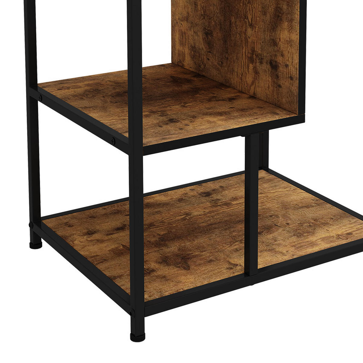 BEISTELLTISCH Fyrk Eiche rustikal 52 x 40 cm mit 2 offenen Fächern - Wildeiche/Schwarz, Holzwerkstoff (40/52/55cm) - Vicco