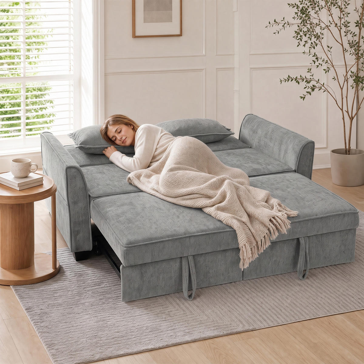 2-SITZER Schlafsofa Grau 167.0/89.0/85.0 cm - Grau, Textil (89/85/167cm)