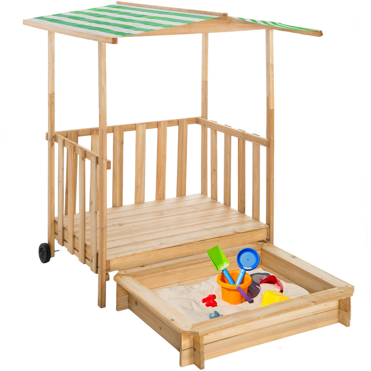 SANDKASTEN Gretchen,106 x 105 x 137 cm,grün - Grün, Holz (106/105/137cm) - tectake