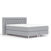 BOXSPRINGBETT Lavello Grau 140/200 cm mit Latex-Topper - Silberfarben/Grau, Holz/Holzwerkstoff (140/200cm) - Maison de Reve
