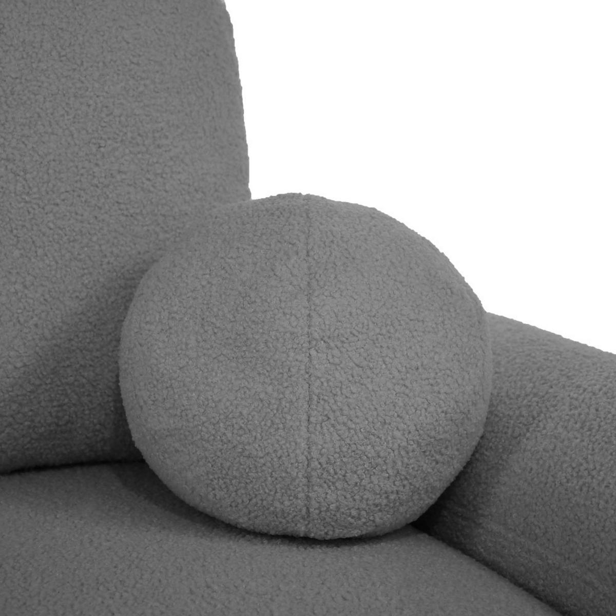 WOHNLANDSCHAFT Noel mit Schlaffunktion, Dunkelgrau, Bouclé-Stoff - Dunkelgrau, Holzwerkstoff (375/93/163cm) - Beautysofa