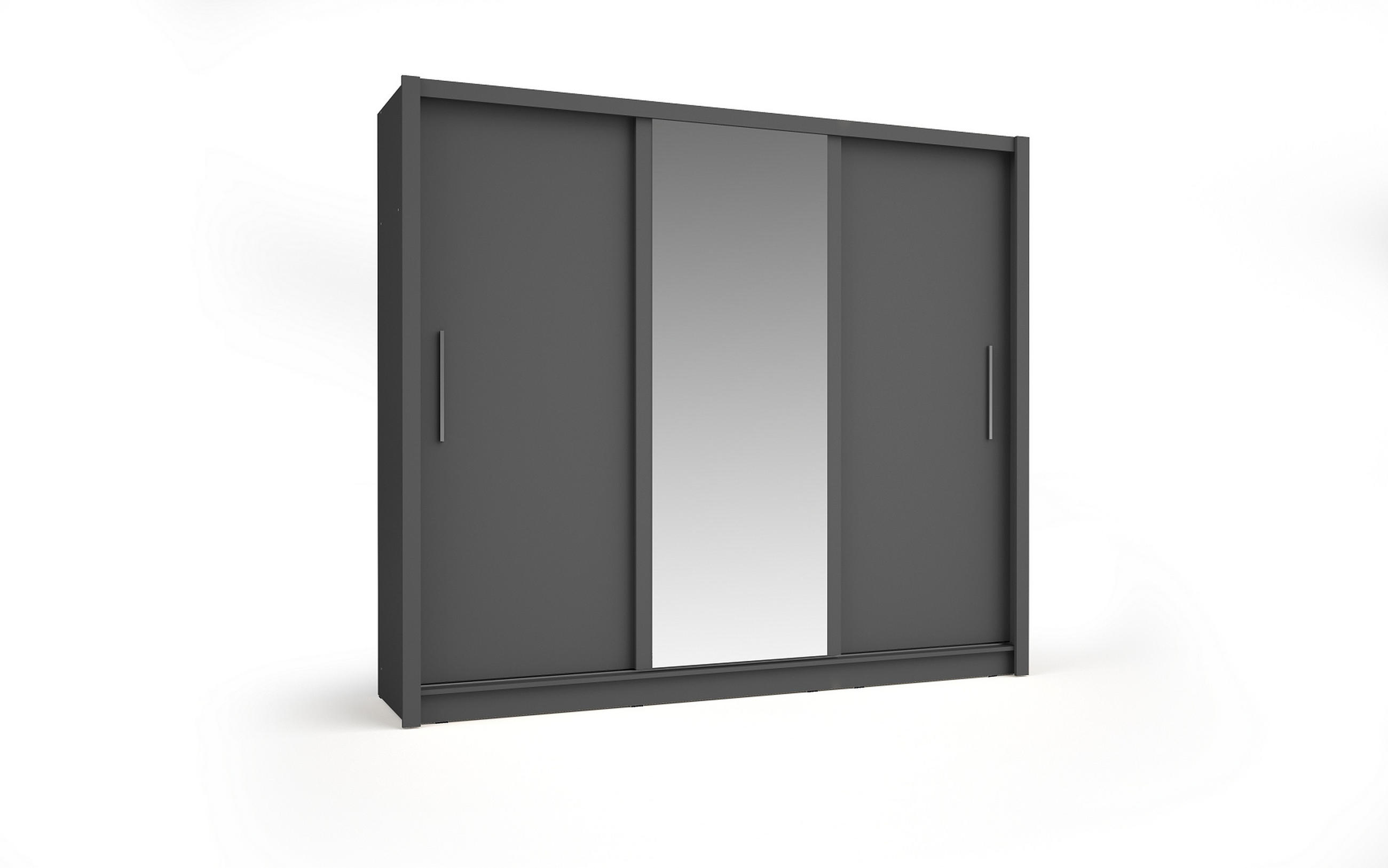 KLEIDERSCHRANK Graphit 248/22/62 - Graphitfarben, Holzwerkstoff (248/22/62cm) - RAUMHIRSCH FURNITURE