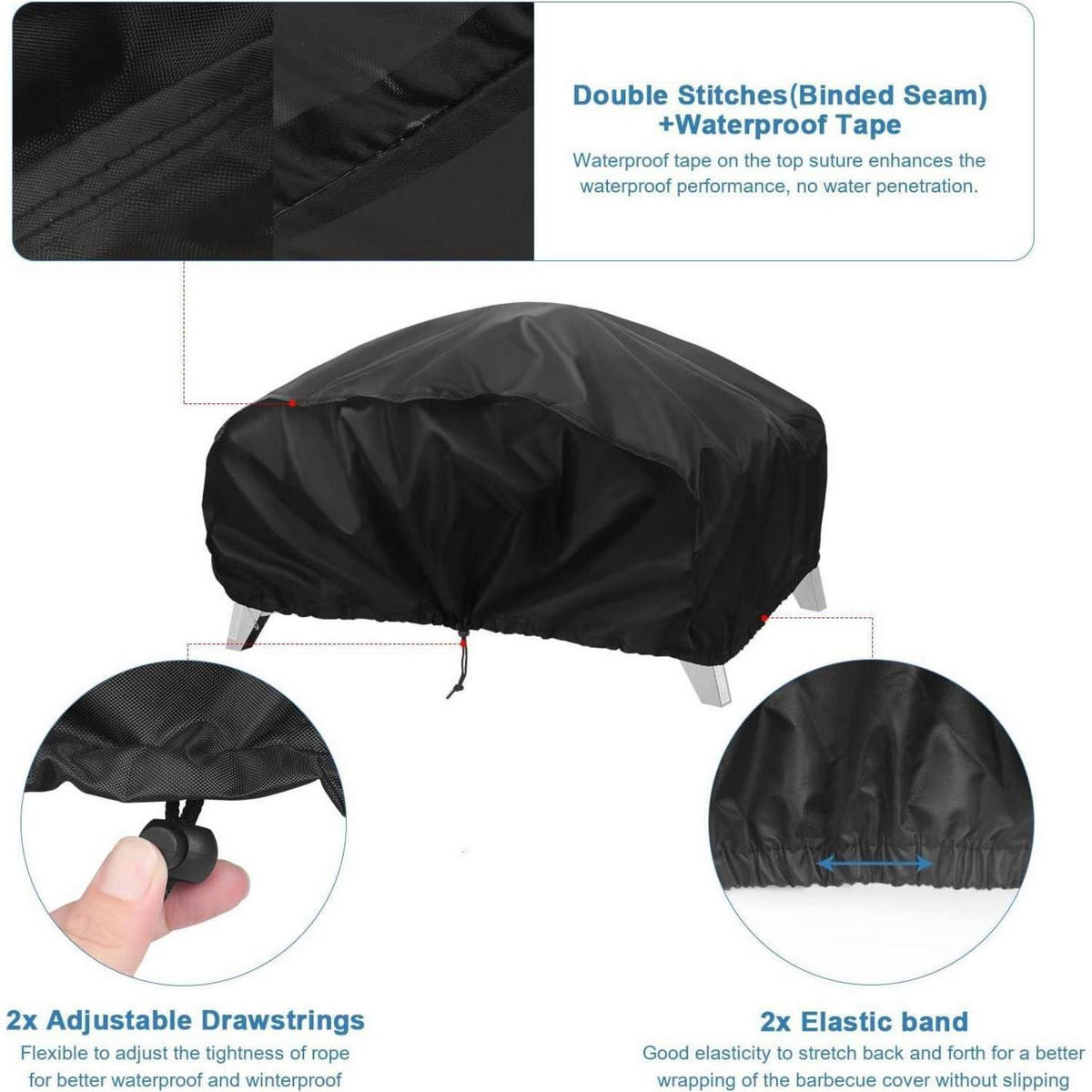 GRILL Abdeckhaube 70 x 47 x 30 cm wetterfest - Schwarz, Kunststoff (1/1/1cm)