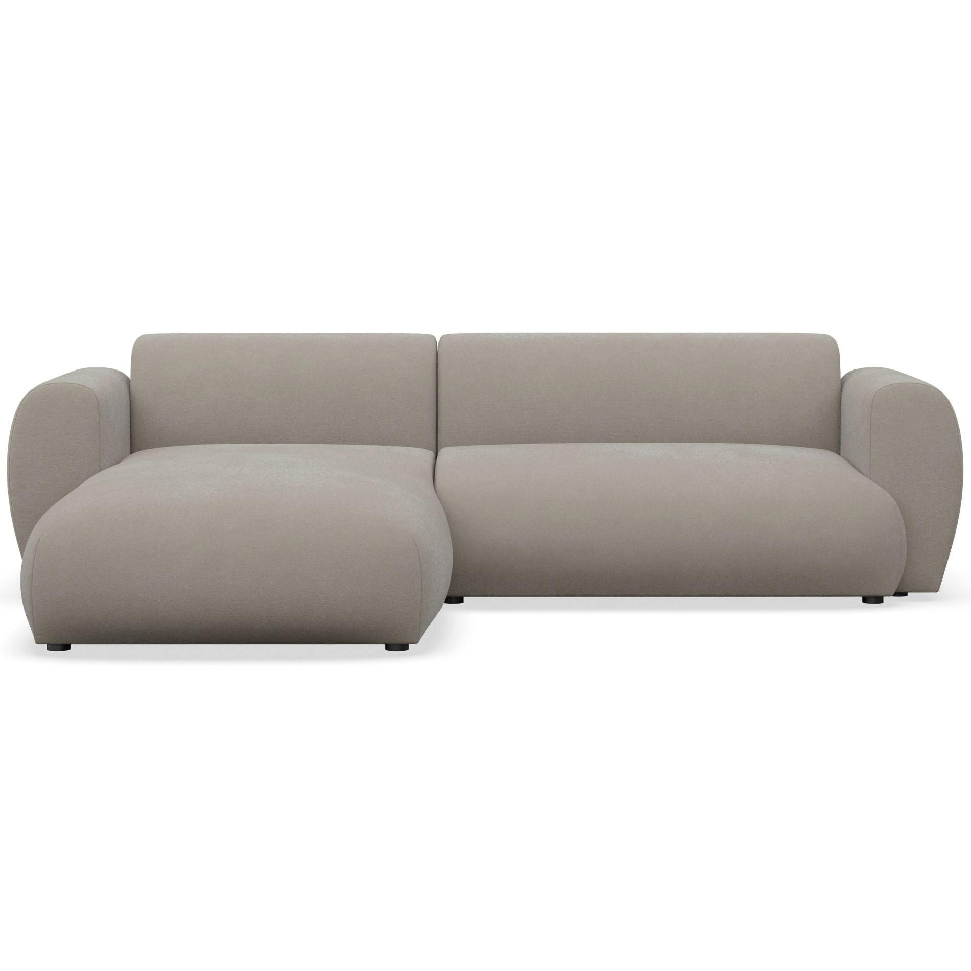 ECKSOFA Emia Greige links - Taupe/Schwarz, Kunststoff/Textil (262/156cm) - Selsey