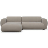 ECKSOFA Emia Greige links - Taupe/Schwarz, Kunststoff/Textil (262/156cm) - Selsey