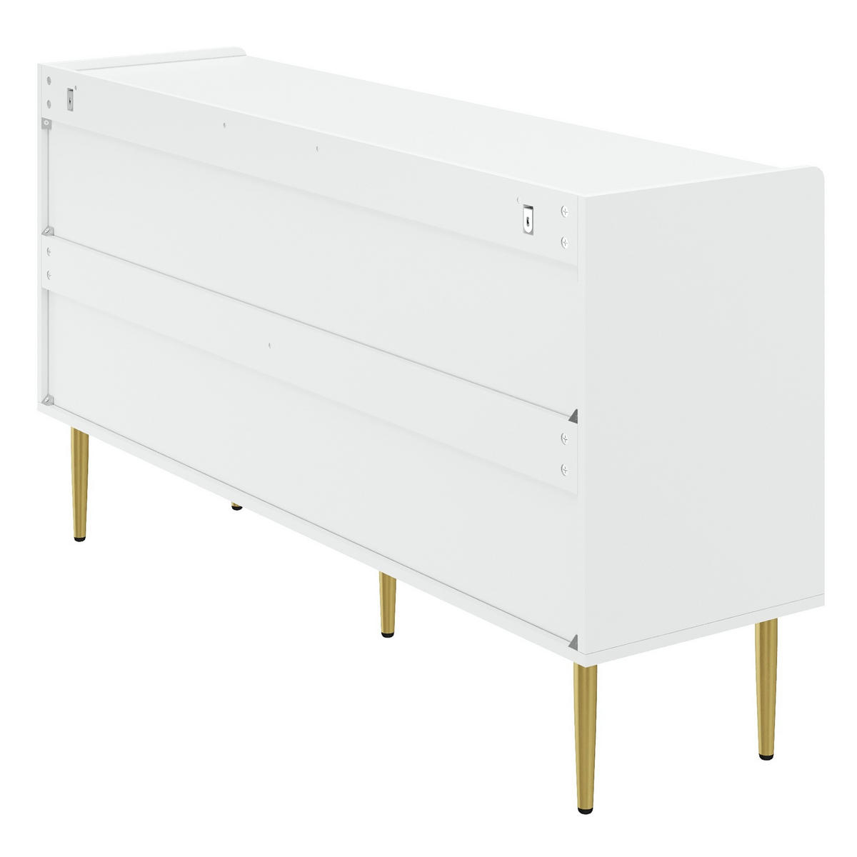 SIDEBOARD aus MDF 140x38x75 cm Weiß mit 4 Türen, verstellbaren Einlegeböden und Soft-Close - Weiß, Holzwerkstoff (140/75/38cm) - IVMEU