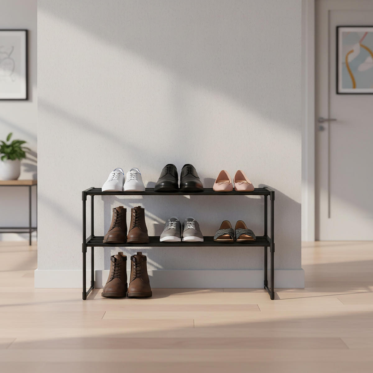 BOTNÍK - černá, kov/plast (117/72/30cm) - Relaxdays