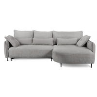 ECKSOFA Oblivio Grau Chenille - Schwarz/Grau, Textil/Metall (285/200cm) - Selsey
