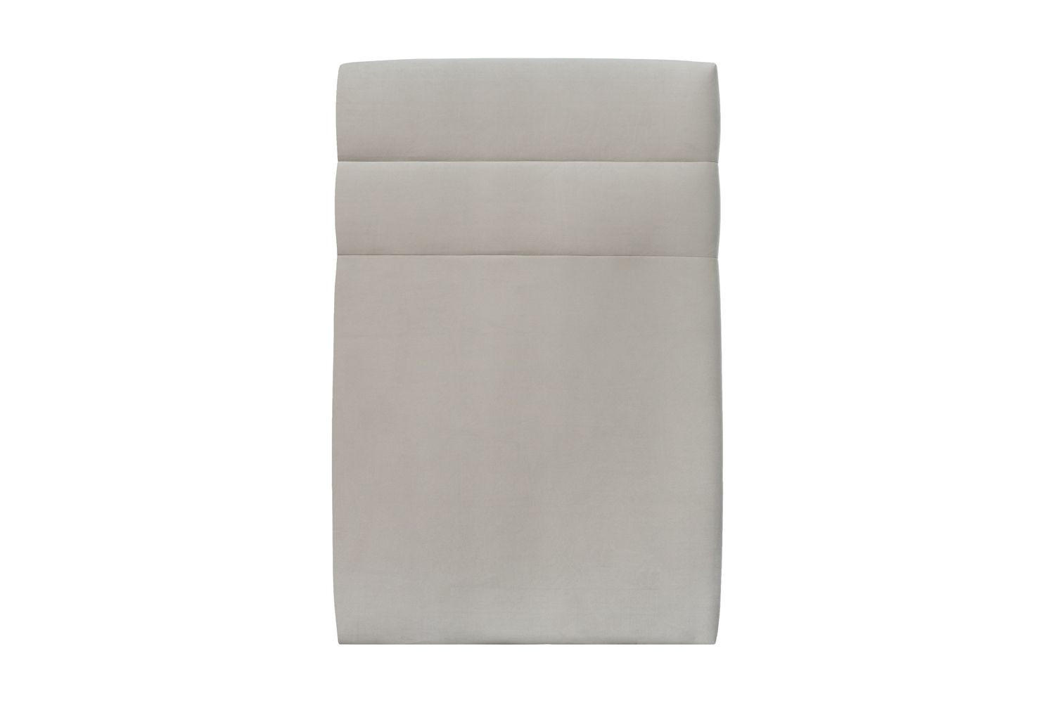 KOPFTEIL Modell Linien – Hellgrauer Samtstoff 90 cm - Beige/Hellgrau, Holz (90/120/10cm) - Sommeil de Plomb