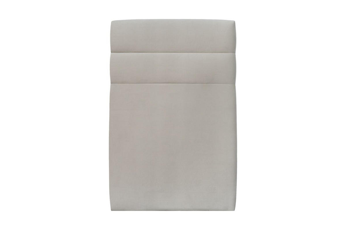 KOPFTEIL Modell Linien – Hellgrauer Samtstoff 90 cm - Beige/Hellgrau, Holz (90/120/10cm) - Sommeil de Plomb