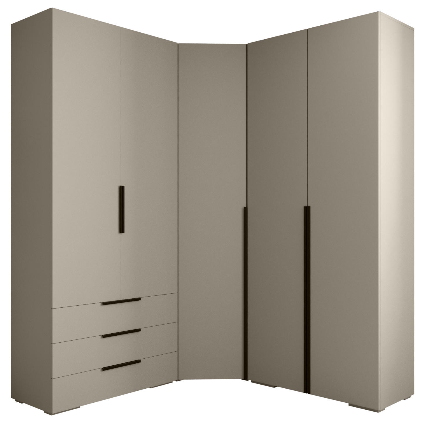 Abiks Möbel Garderoben-Set Kaschmir, Schwarz 181.7x236.7x47 cm