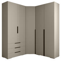 GARDEROBEN-SET 236,7/181,7/47 - Kaschmir/Schwarz, Holz/Kunststoff (181.7/236.7/47cm) - Abiks Möbel