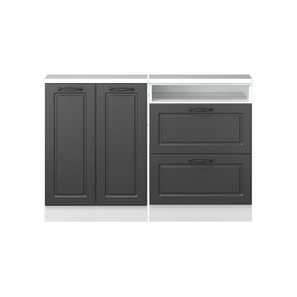 Vicco Dachschrägenschrank-Set | Weiß, Anthrazit | 120/83.8/46 cm | Anthrazit, Weiß
