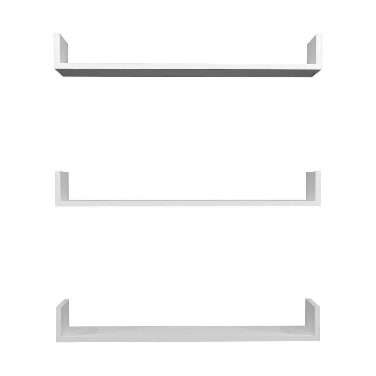 WANDREGAL-SET 3 TLG. Höganäs - Weiß, Holzwerkstoff (90/12/15cm) - [en.casa]