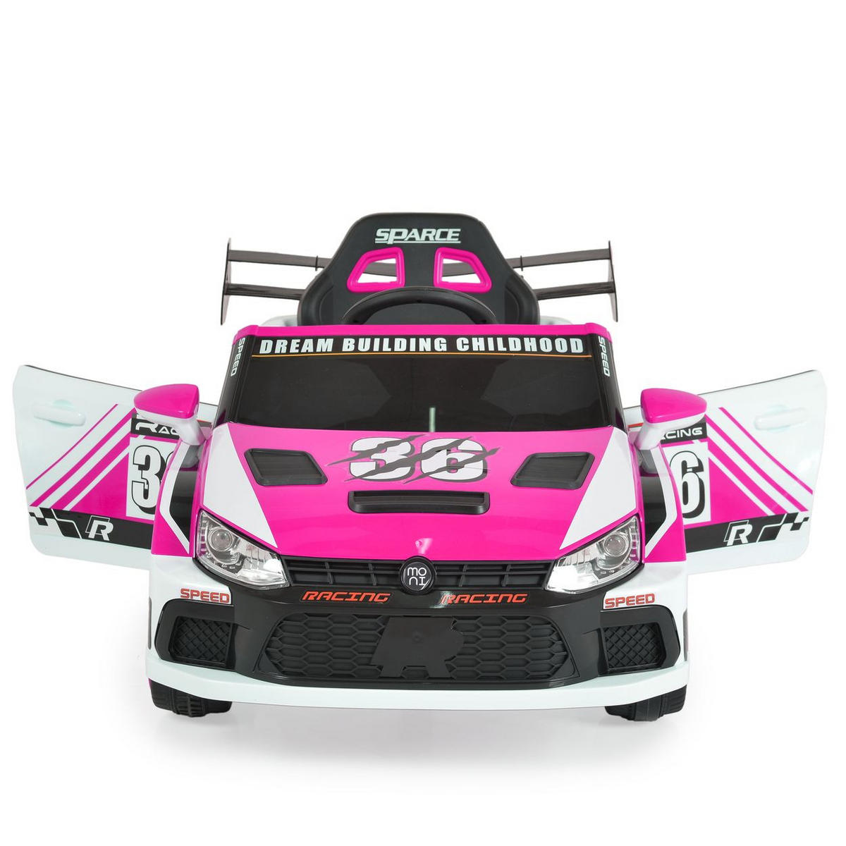 ELEKTROAUTO Drift pink Fernbedienung 4 Motoren, Drift-Funktion, MP3, Gurt - Pink, Kunststoff (114/54/29cm) - Moni
