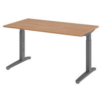 SCHREIBTISCH Serie-XB 80/140/74 cm in Nussbaumfarben/Graphitfarben - Nussbaumfarben/Graphitfarben, Holzwerkstoff (80/140/74cm) - bümö