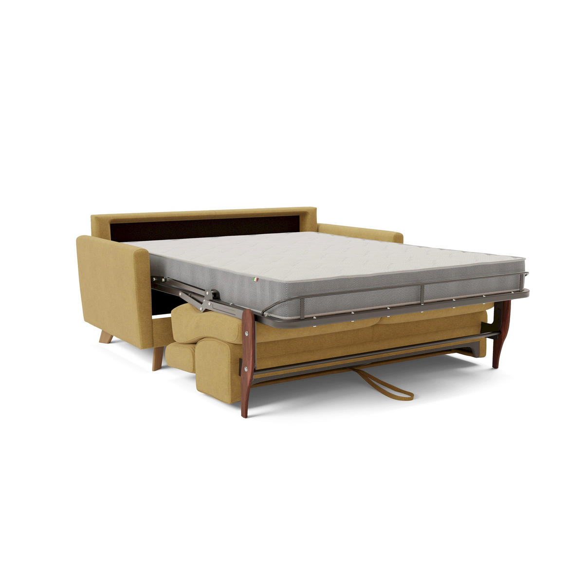 SCHLAFSOFA Francy - Gelb, Metall (160/92/97cm) - Divani.store