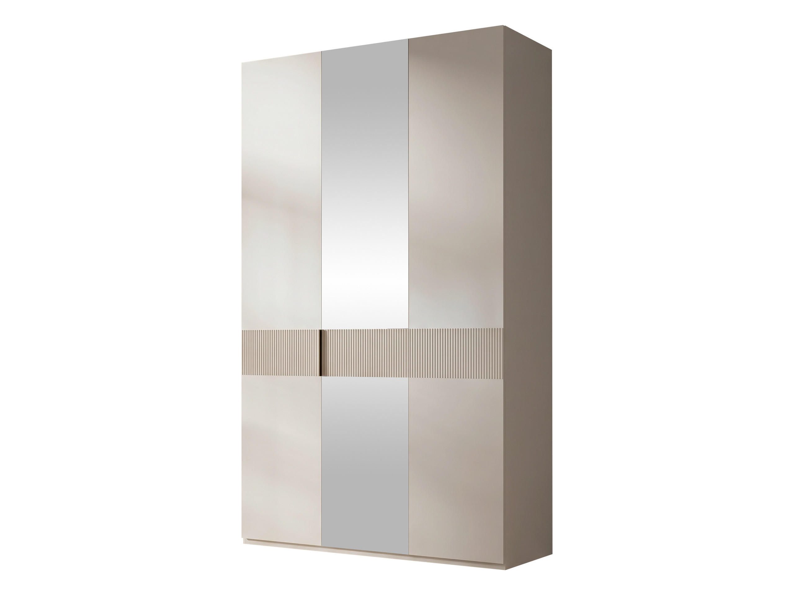 KLEIDERSCHRANK Soreno 135 3D mit Spiegel - Beige, Holzwerkstoff/Kunststoff (135/237/60cm) - MIRJAN24