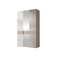 KLEIDERSCHRANK Soreno 135 3D mit Spiegel - Beige, Holzwerkstoff/Kunststoff (135/237/60cm) - MIRJAN24